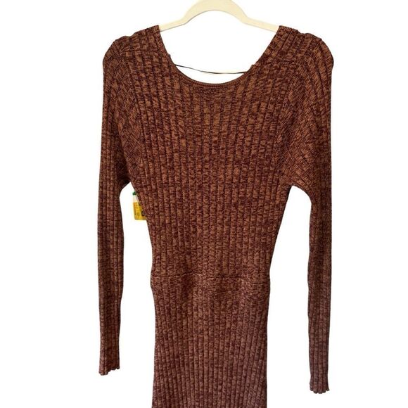 Revolve AFRM Skye Cutout Midi Sweater Dress in Marled Port - Picture 7 of 9